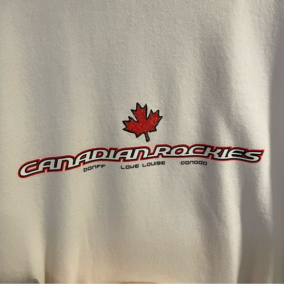 Vintage 90s Alberta Canada Sweatshirt Crewneck Pullover Banff Lake Louise Retro - Picture 2 of 7